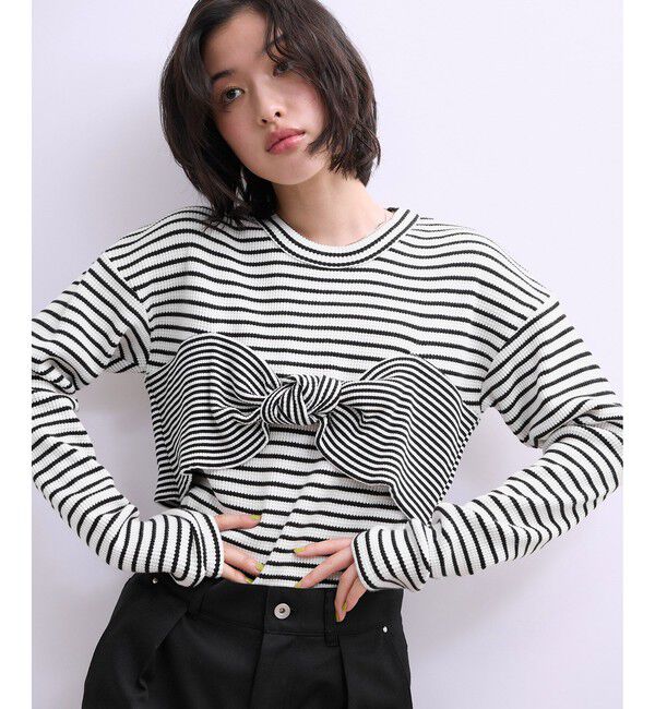 ADAM ET ROPE'「【WEB限定】ツイストビスチェドッキングプルオーバー」|Tシャツ・カットソー|ホワイト系(11)
