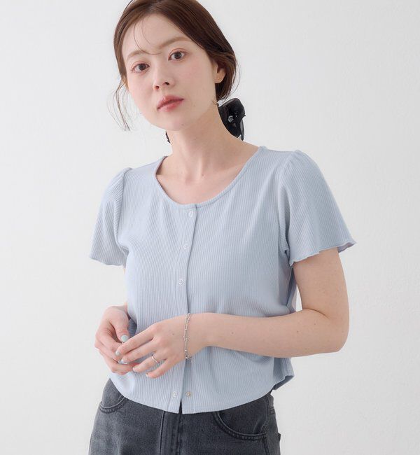  「【WEB先行/無地＆ドット】ドット針抜きカーディガン」|カーディガン|