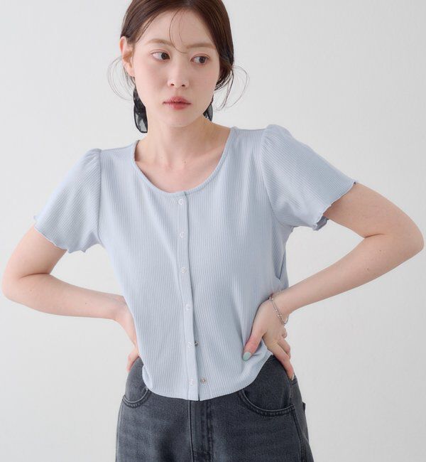  「【WEB先行/無地＆ドット】ドット針抜きカーディガン」|カーディガン|