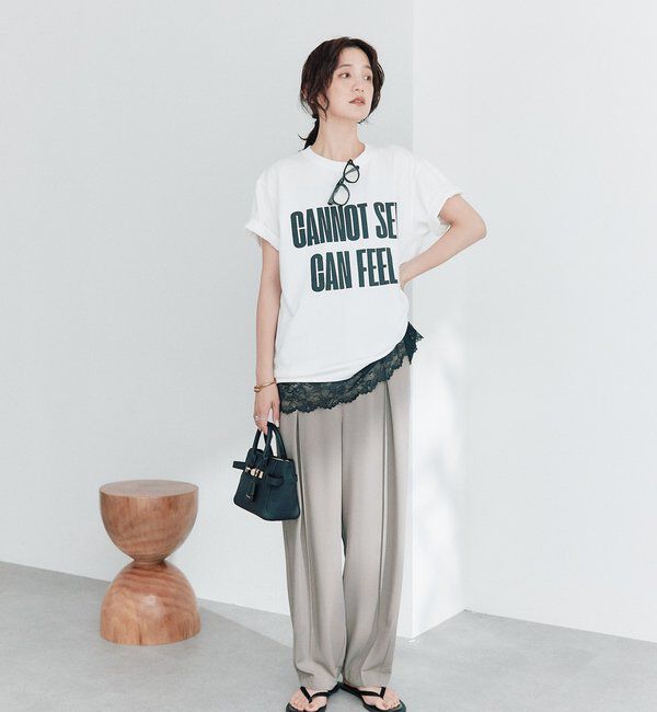  「予約【A・MONN】【綿100%/洗濯機洗い可】feelロゴTee」|Tシャツ・カットソー|