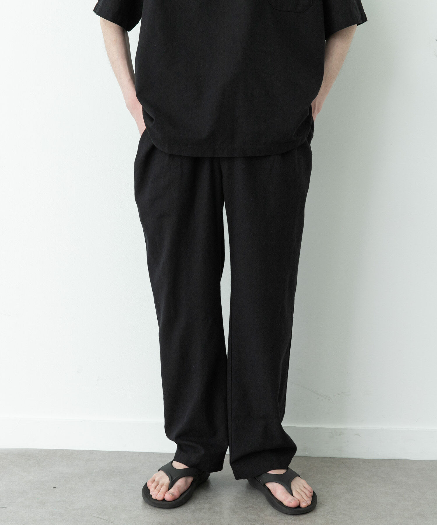 Sonny Label 「接触冷感リネン混テーパードパンツ」|その他|ブラック