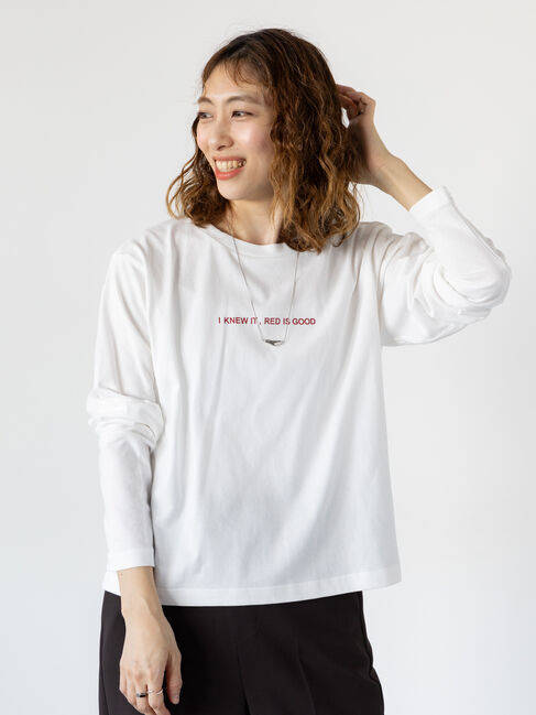 Lugnoncure「【抗菌防臭】柄アソートロングTシャツ」|Tシャツ・カットソー|レッド