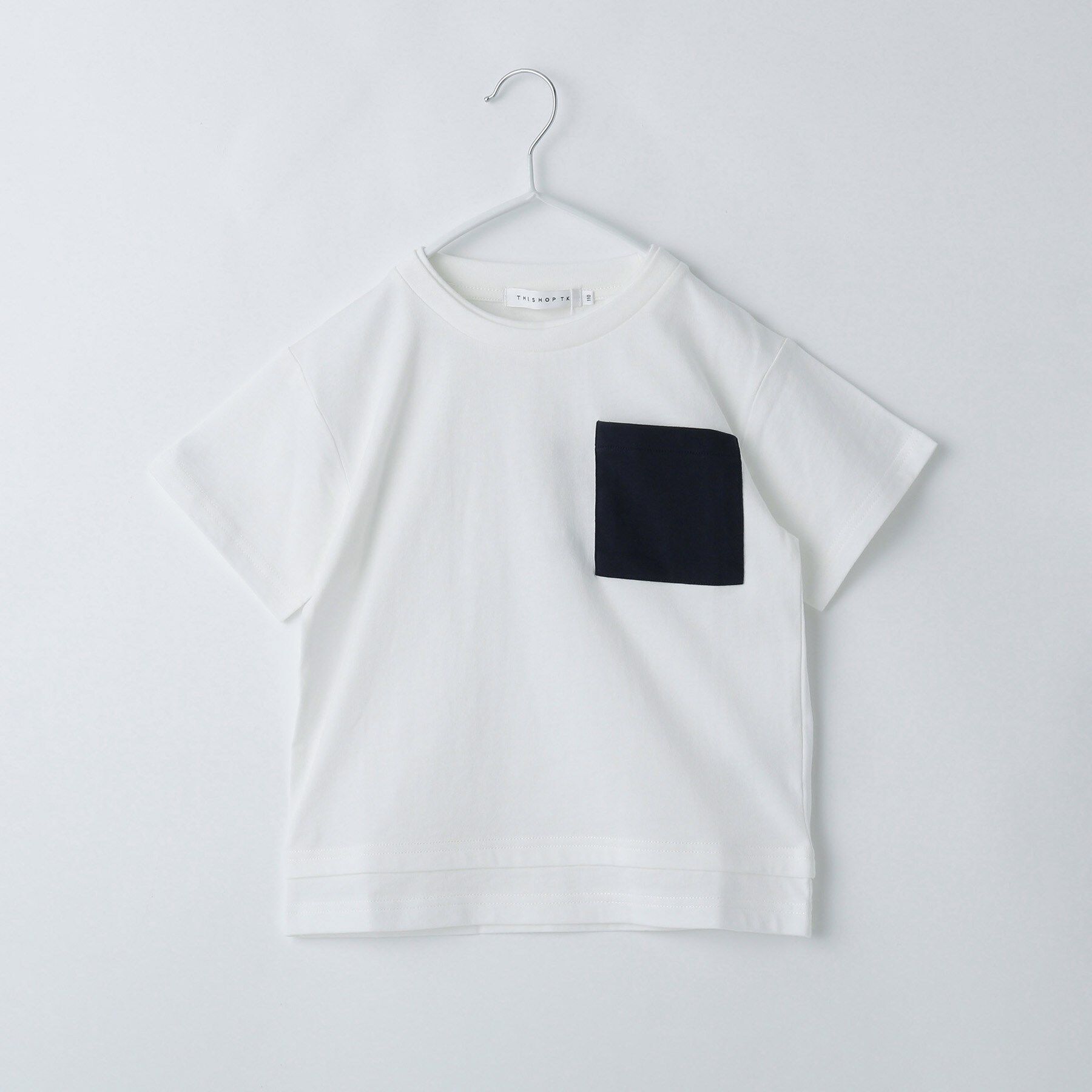 THE SHOP TK「【110-160】レイヤー風ポケットTシャツ/洗濯機OK」|Tシャツ・カットソー|オフホワイト(503