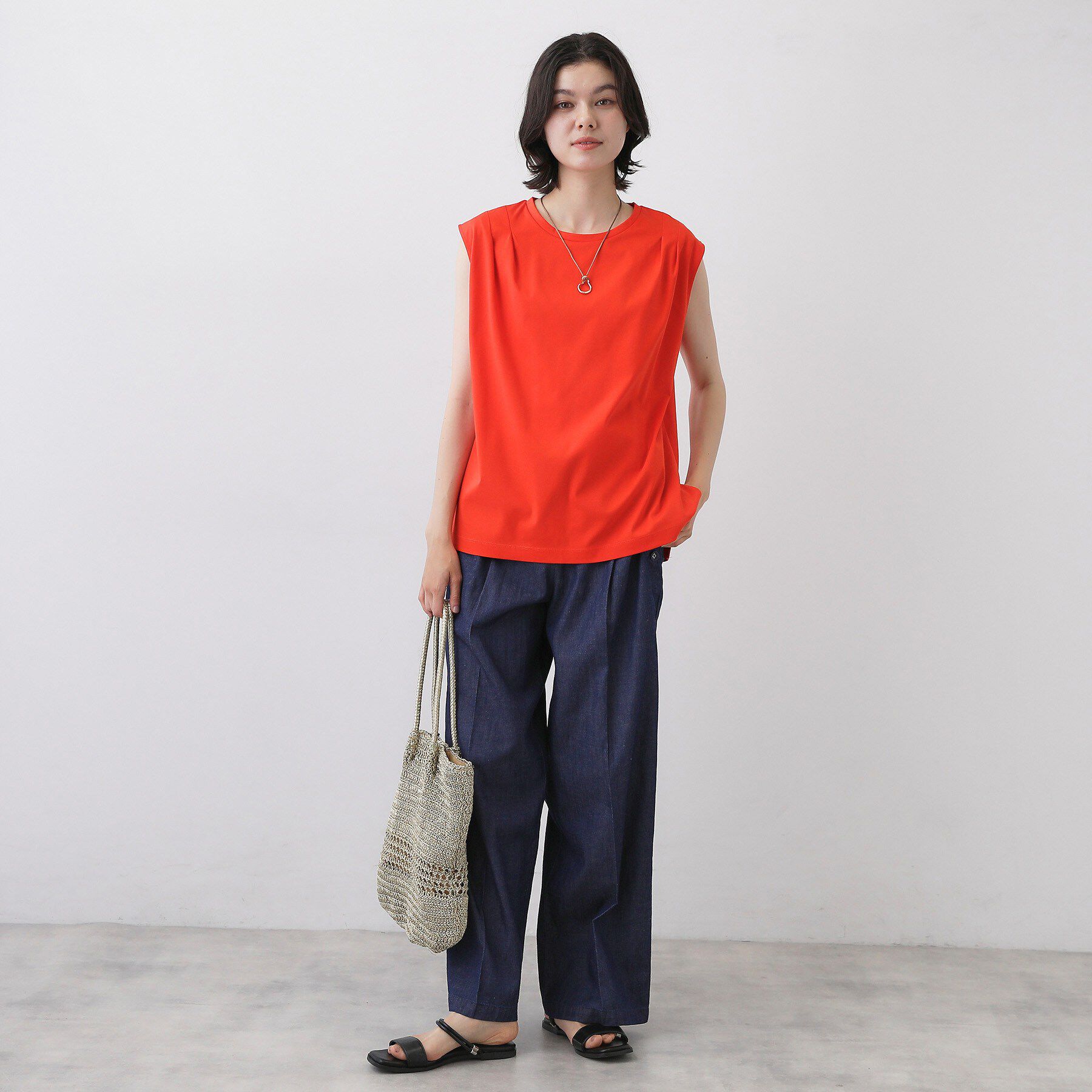 Dessin「【UVカット／接触冷感】ノースリーブカットソー」|Tシャツ・カットソー|
