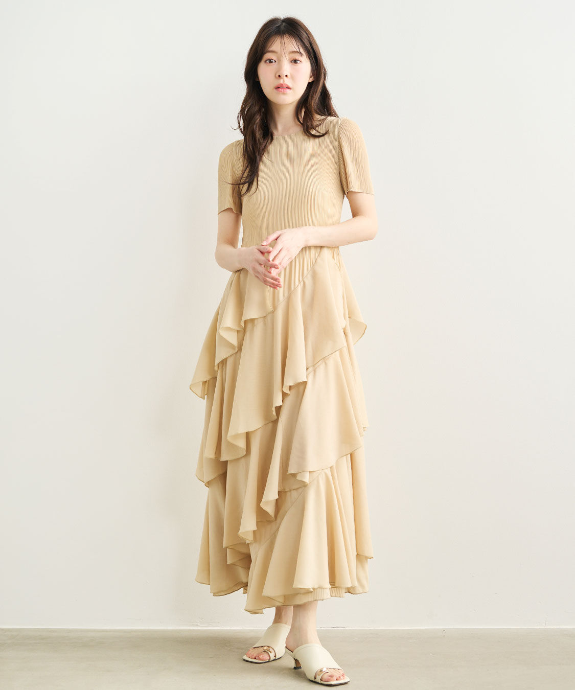 COCO DEAL「プリーツフリルティアードワンピース」|ワンピース|