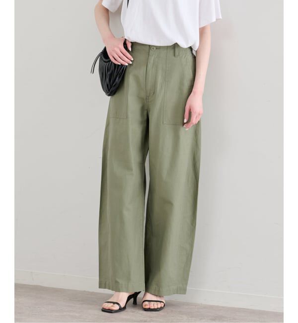 U by SPICK&SPAN「《追加予約》コットリネンバレルレッグルーズベイカーパンツ」|カーゴ|