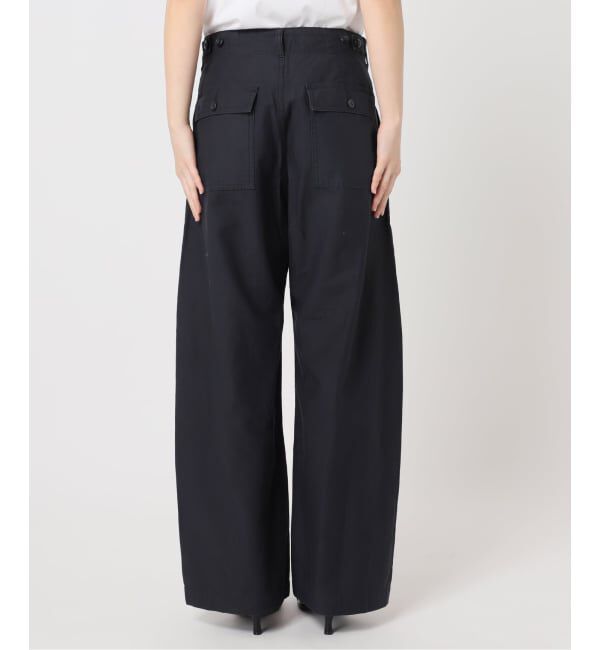 U by SPICK&SPAN「《追加予約》コットリネンバレルレッグルーズベイカーパンツ」|カーゴ|