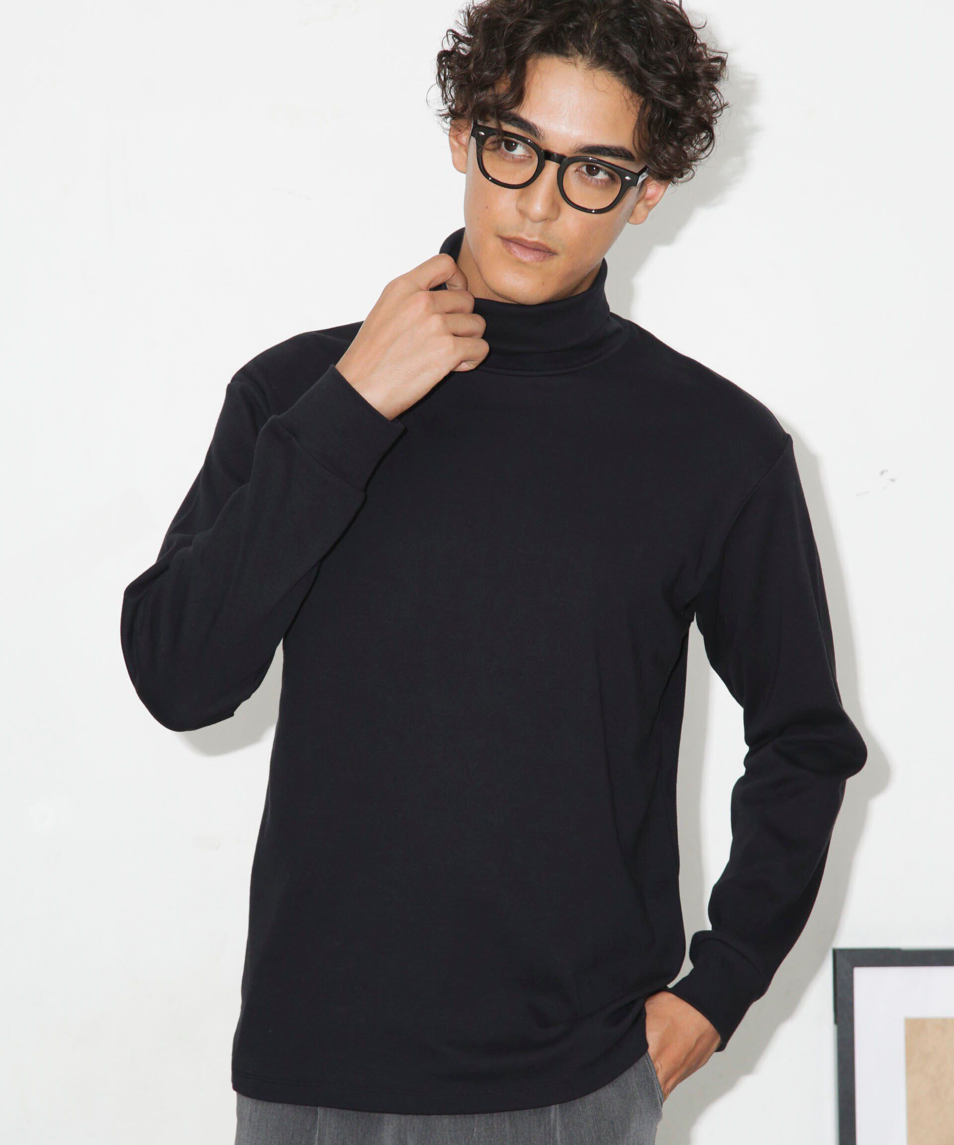 nano･universe「Anti Soaked(R) 汗染み防止 スムースタートルネックTシャツ 長袖」|Tシャツ・カットソー|