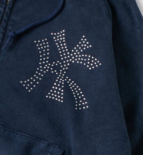  「【UNISEX】KOOKY'N KYケミカルラインストーンジップパーカー」|パーカー|