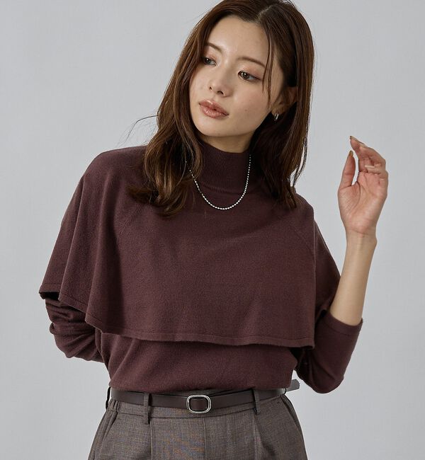 abahouse mavie「ハイネックケーププルオーバー」|ニット・セーター|