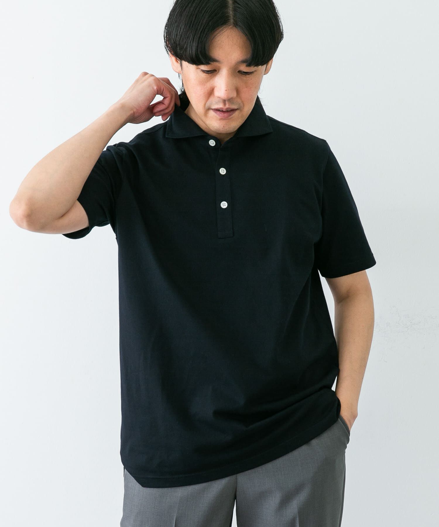 URBAN RESEARCH DOORS「『吸水速乾』LIFE STYLE TAILOR　カッタウェイ半袖プルオーバー」|シャツ・ブラウス|