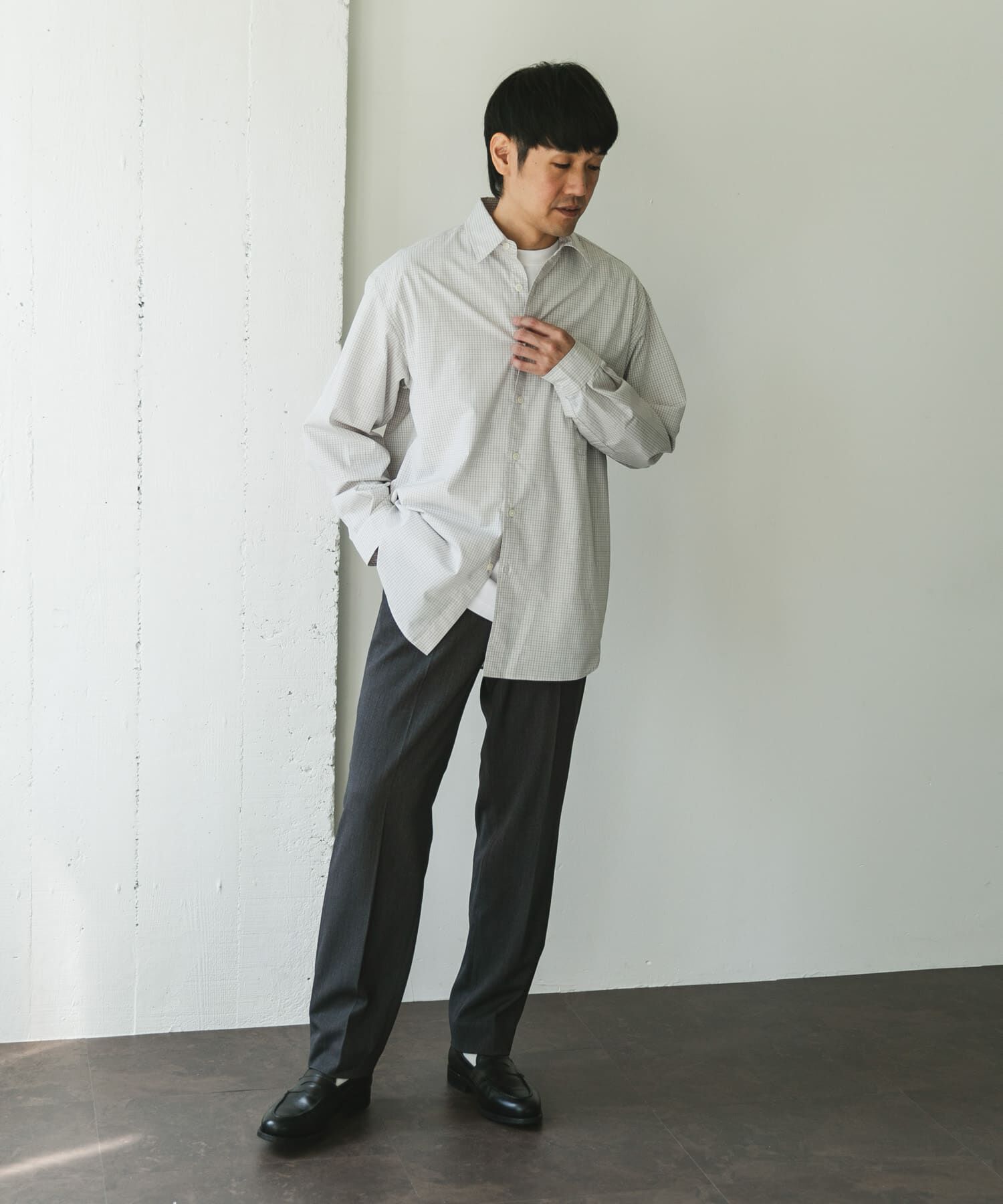 URBAN RESEARCH DOORS「TCブロードレギュラーカラーロングスリーブシャツ」|シャツ・ブラウス|