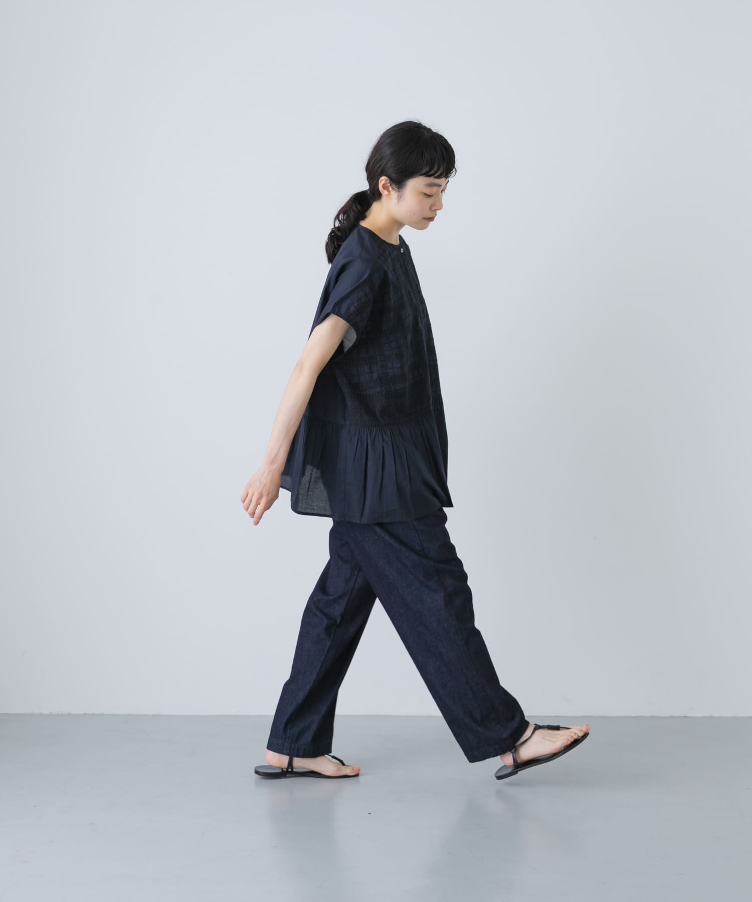 かぐれ「フロント刺繍フレンチブラウス」|シャツ・ブラウス|