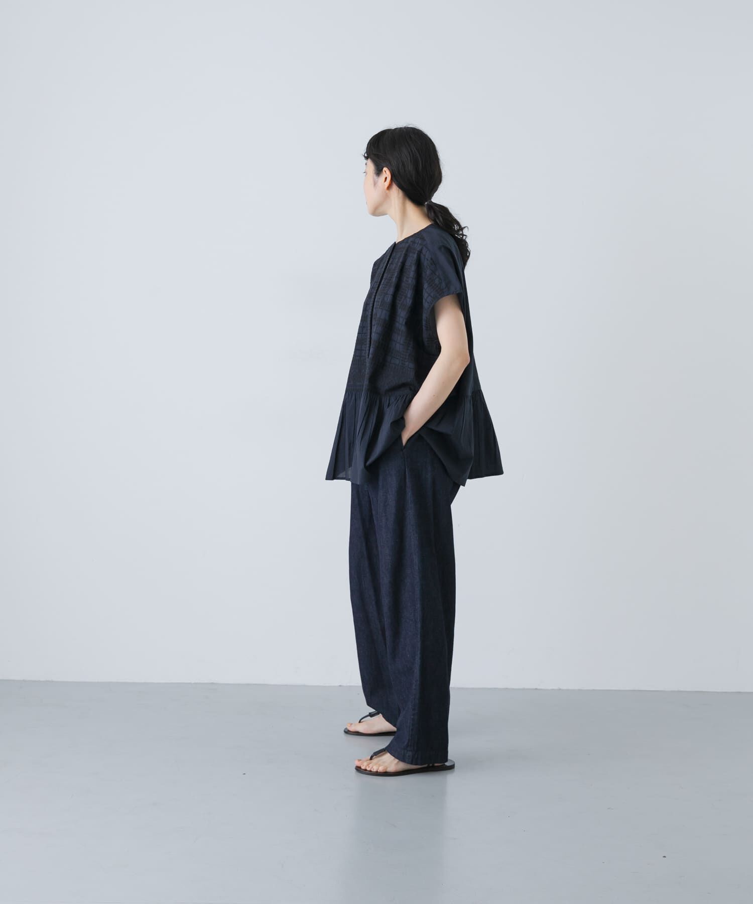 かぐれ「フロント刺繍フレンチブラウス」|シャツ・ブラウス|
