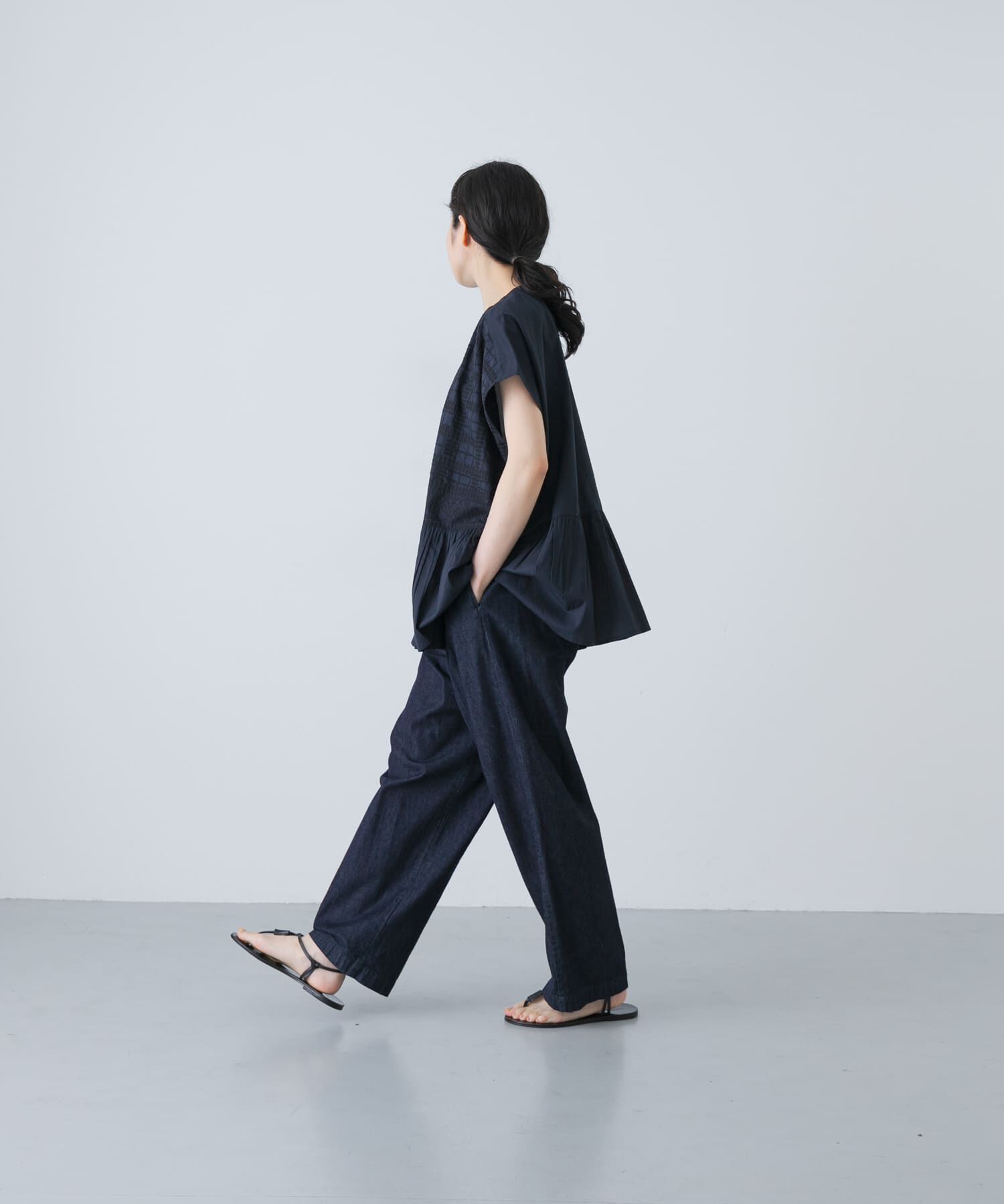 かぐれ「フロント刺繍フレンチブラウス」|シャツ・ブラウス|