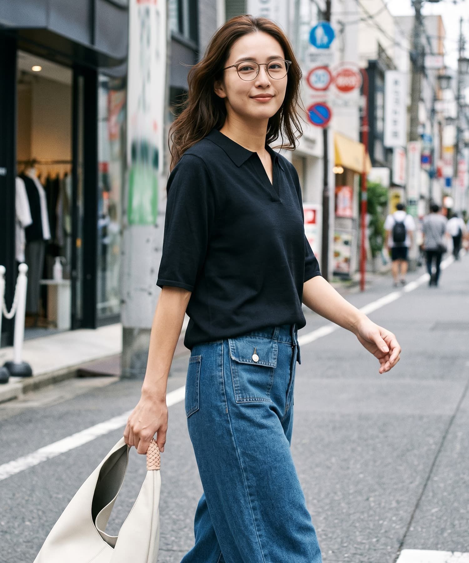 STYLE DELI「薄手シャリ感スキッパーニットトップス」|Tシャツ・カットソー|