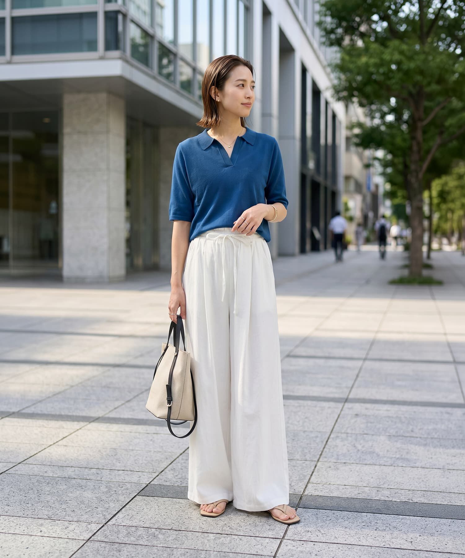 STYLE DELI「薄手シャリ感スキッパーニットトップス」|Tシャツ・カットソー|