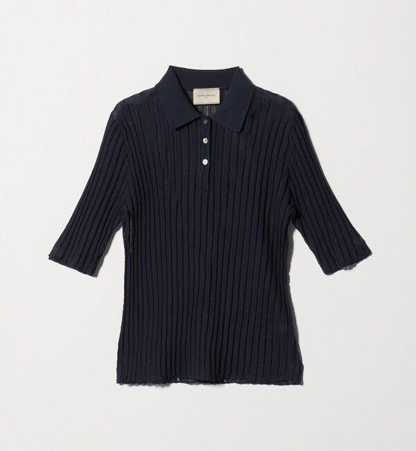 UNITED ARROWS「シアー リブ ポロニット ‐ウォッシャブル‐」|ニット・セーター|NAVY