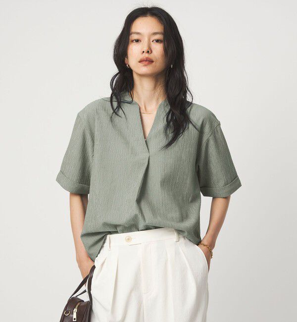 UNITED ARROWS green label relaxing「サッカー スキッパー プルオーバー カットソー」|Tシャツ・カットソー|OLIVE