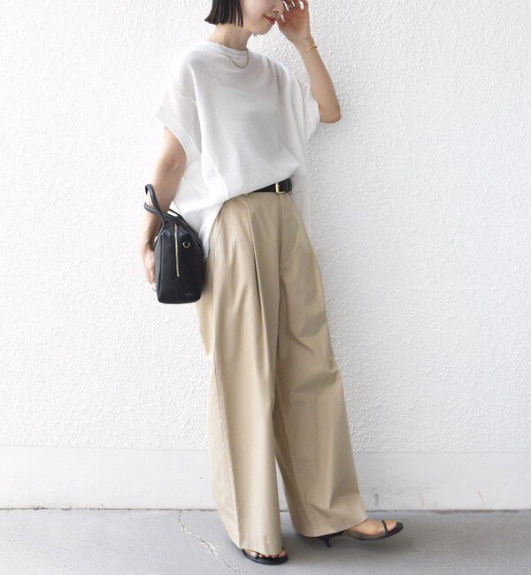 SHIPS for women「《予約》【WEB限定】シアー ワッフル スリット TEE」|Tシャツ・カットソー|
