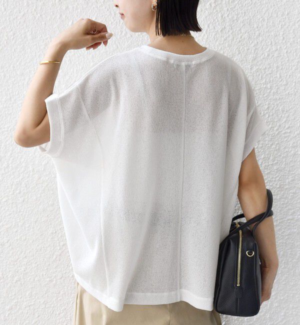 SHIPS for women「《予約》【WEB限定】シアー ワッフル スリット TEE」|Tシャツ・カットソー|