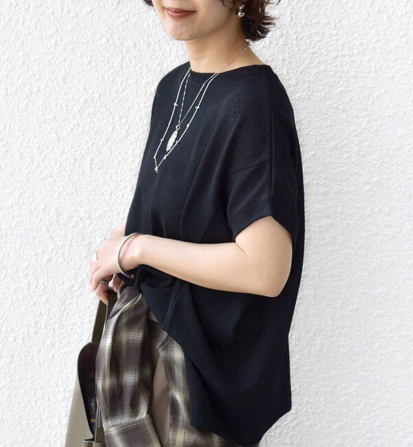 SHIPS for women「《予約》【WEB限定】シアー ワッフル スリット TEE」|Tシャツ・カットソー|
