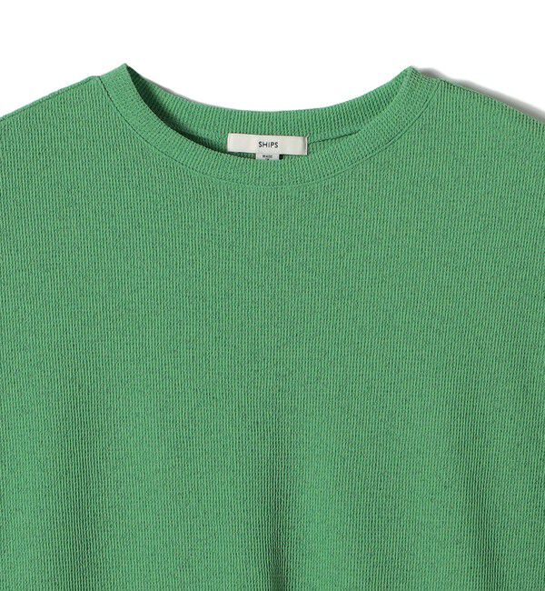 SHIPS for women「《予約》【WEB限定】シアー ワッフル スリット TEE」|Tシャツ・カットソー|