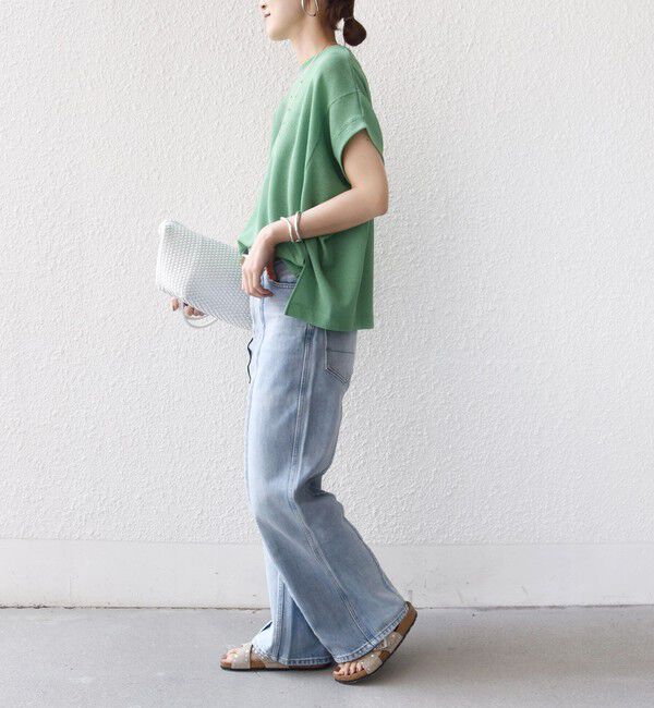 SHIPS for women「《予約》【WEB限定】シアー ワッフル スリット TEE」|Tシャツ・カットソー|