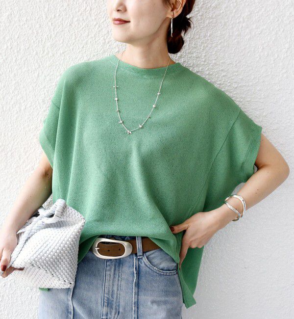 SHIPS for women「《予約》【WEB限定】シアー ワッフル スリット TEE」|Tシャツ・カットソー|