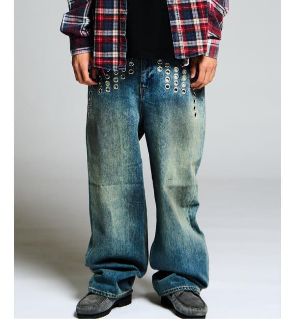 JOINT WORKS「アイレット ディテール ワイドデニムパンツ / J EYELET DETAIL PANTS」|デニム|