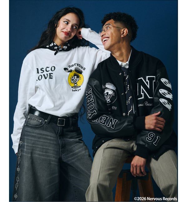 JOURNAL STANDARD「Nervous Records / ナーヴァス・レコーズ &times; JOURNAL STANDARD ジャケット」|ブルゾン・スタジャン|