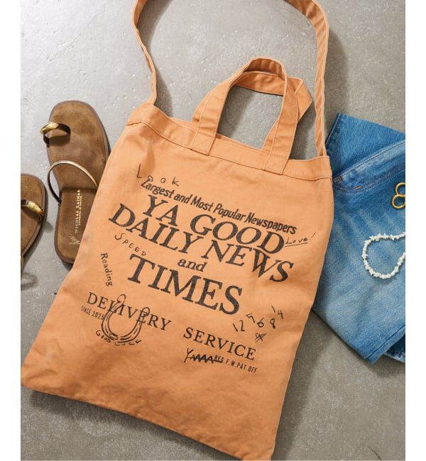 FRAMeWORK「≪WEB限定 / 追加予約≫YA GOOD IDEAS YA GOOD DAILY NEWS TIMES 2」|トートバッグ|オレンジ