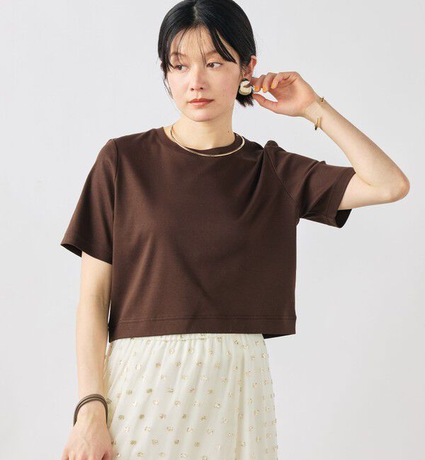 NOLLEY'S sophi「《手洗い可能》W&Wショート丈Tシャツ」|Tシャツ・カットソー|
