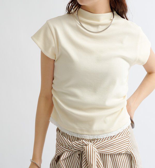  「プレート付きハイネックTシャツ」|Tシャツ・カットソー|
