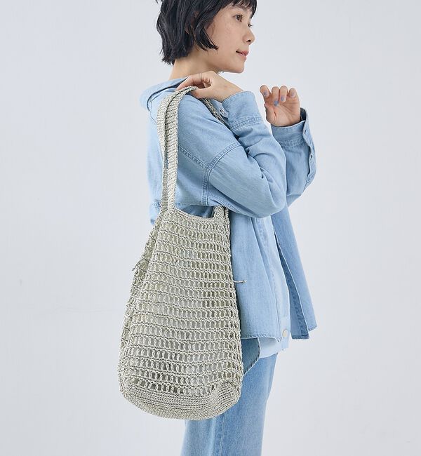 collex「【ANANS】LARGE クロシェトートバッグ」|エコバッグ|ゴールド