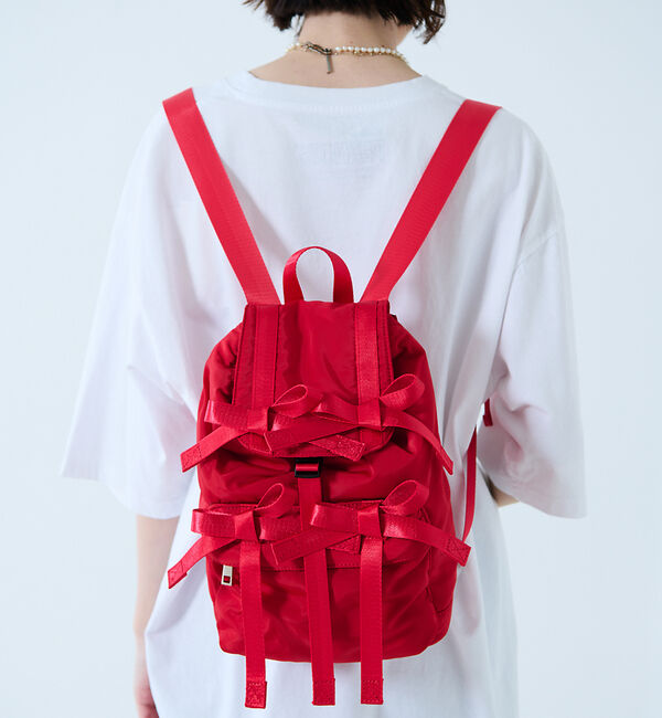 Rouge vif「【Casselini / キャセリーニ】ミニリボンバックパック」|リュック|レッド