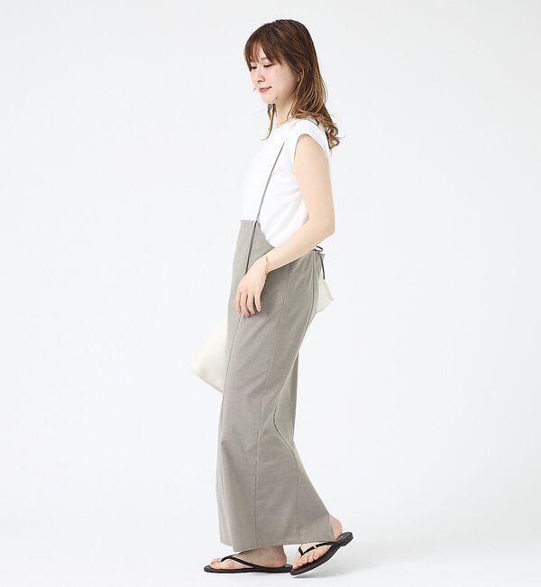 Rouge vif「【2点セット】【細見え】フレンチスリーブTシャツ&times;サスペンダースカート/キャミワ」|スカート|
