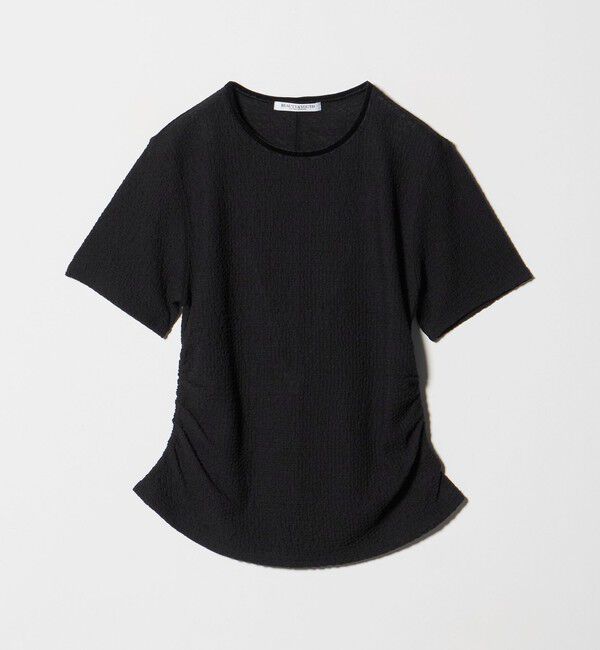 BEAUTY&YOUTH UNITED ARROWS「ベロア パイピング ギャザー カットソー」|Tシャツ・カットソー|BLACK