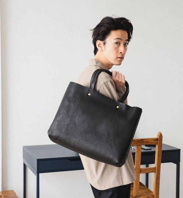 BEAMS「BEAMS｜【別注】SLOW/ TOTE｜トートバッグ｜栃木レザー ヌメ革 フルベジタブルタンニング｜男女兼用」|トートバッグ|