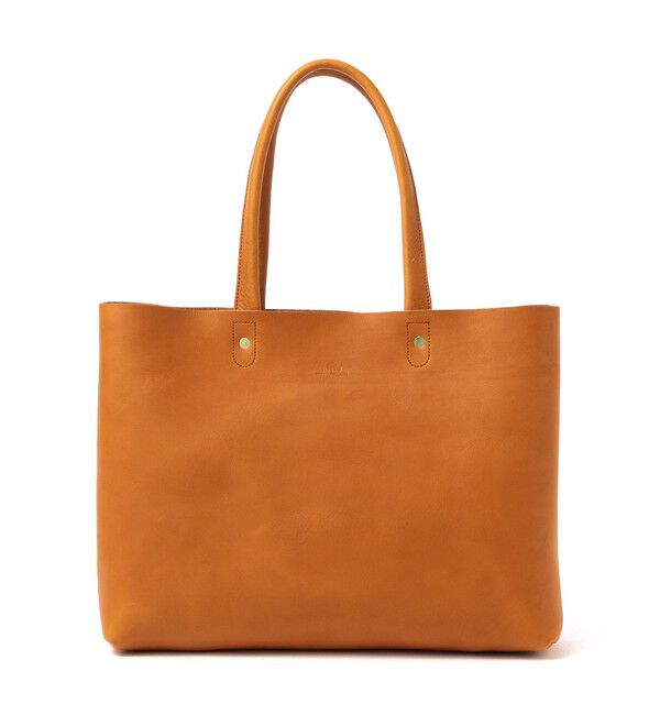 BEAMS「BEAMS｜【別注】SLOW/ TOTE｜トートバッグ｜栃木レザー ヌメ革 フルベジタブルタンニング｜男女兼用」|トートバッグ|CAMEL
