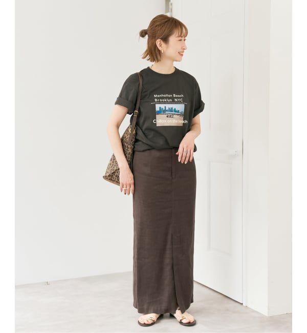 Spick and Span「リネンストレッチIラインスカート」|スカート|