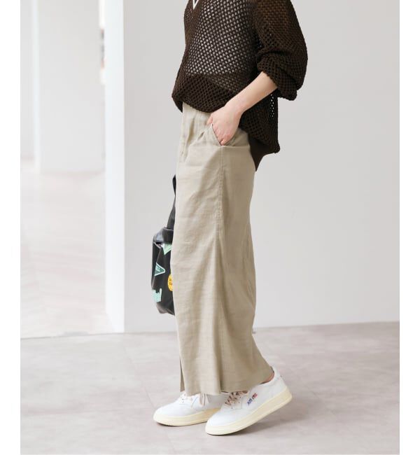 Spick and Span「リネンストレッチIラインスカート」|スカート|