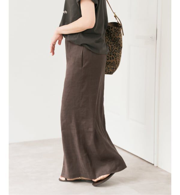 Spick and Span「リネンストレッチIラインスカート」|スカート|