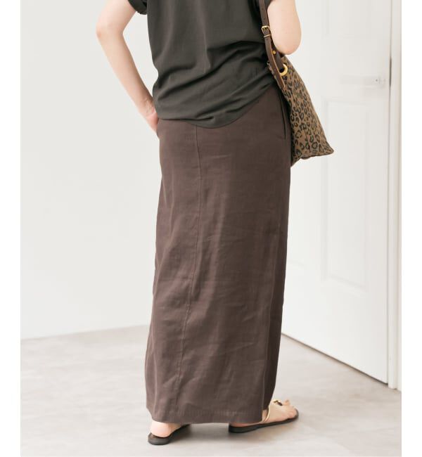 Spick and Span「リネンストレッチIラインスカート」|スカート|