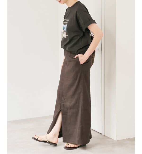 Spick and Span「リネンストレッチIラインスカート」|スカート|