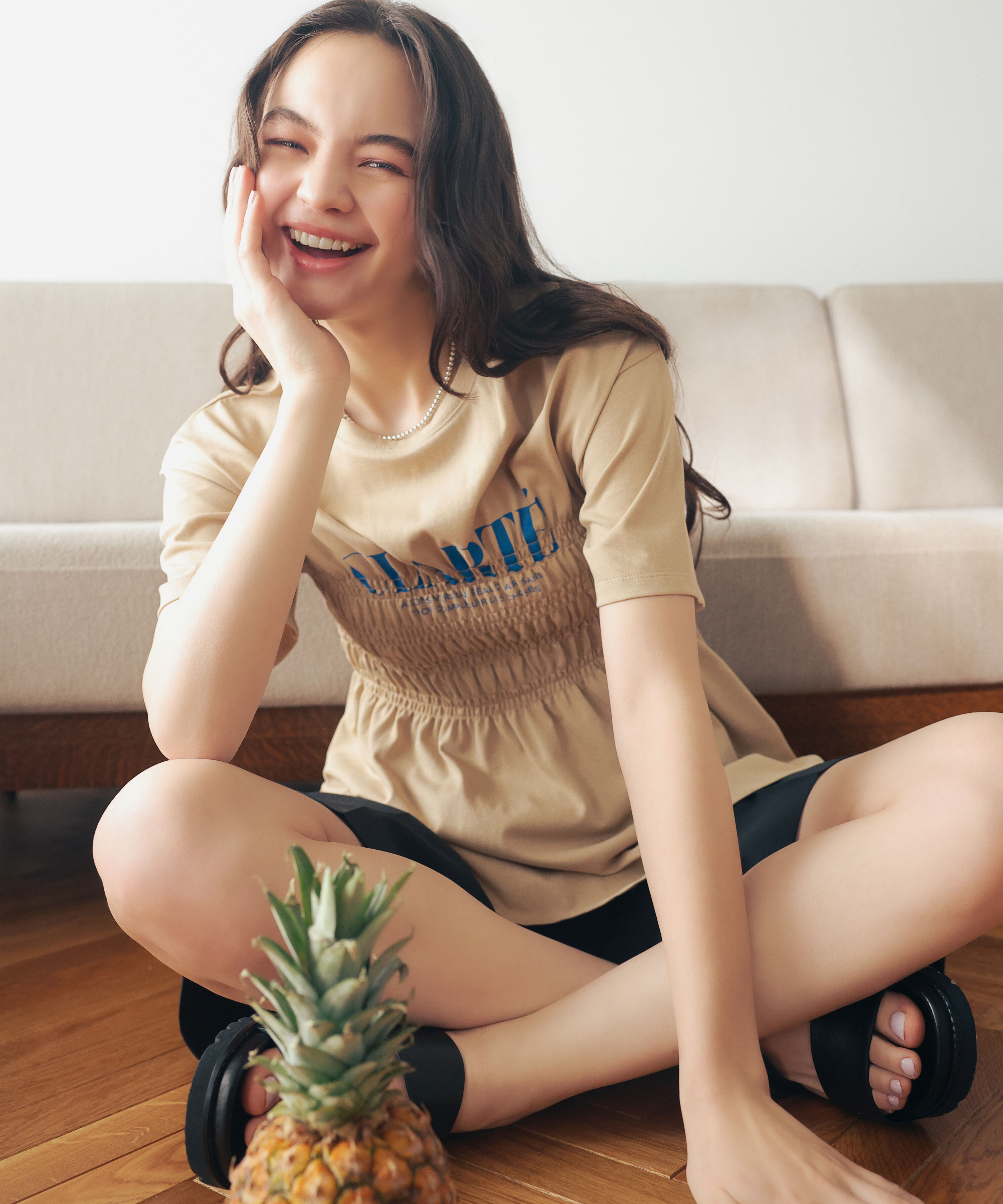  「〈N.〉シャーリングペプラムカットソー」|Tシャツ・カットソー|ベージュ