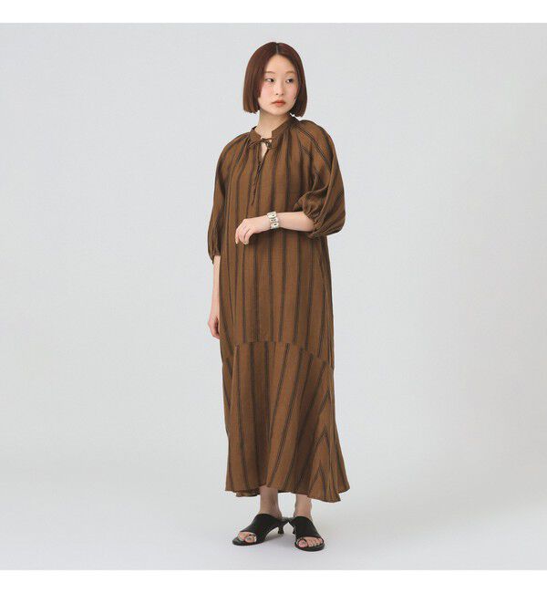 Ray BEAMS 「リネン バルーンスリーブ ワンピース」|ワンピース|