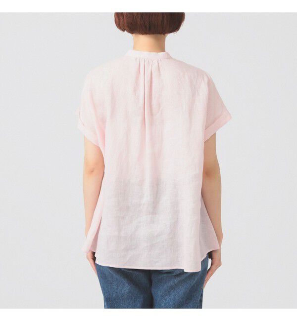 Ray BEAMS 「リネン スタンドカラー フレンチスリーブ シャツ」|シャツ・ブラウス|