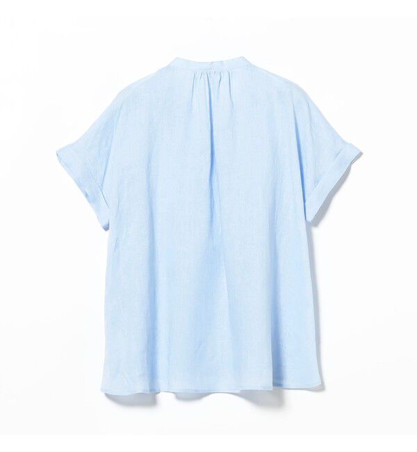 Ray BEAMS 「リネン スタンドカラー フレンチスリーブ シャツ」|シャツ・ブラウス|