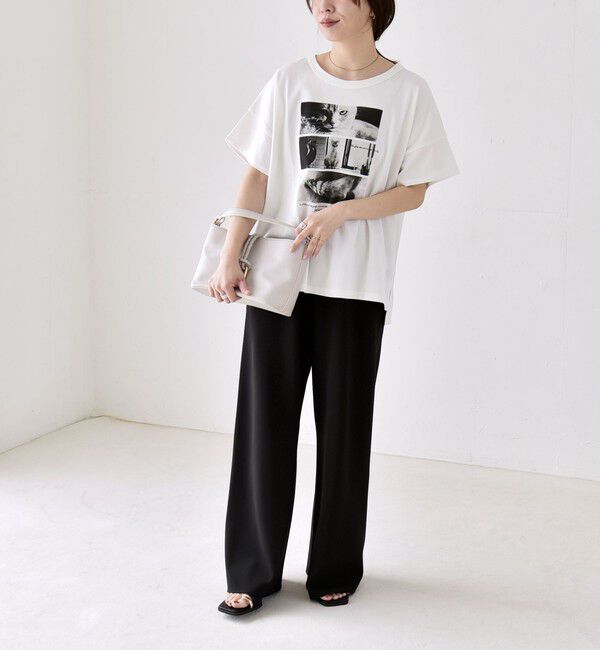 quaranciel「quaranciel:〈手洗い可能〉バイアス ストレッチ イージー ワイド パンツ」|その他|